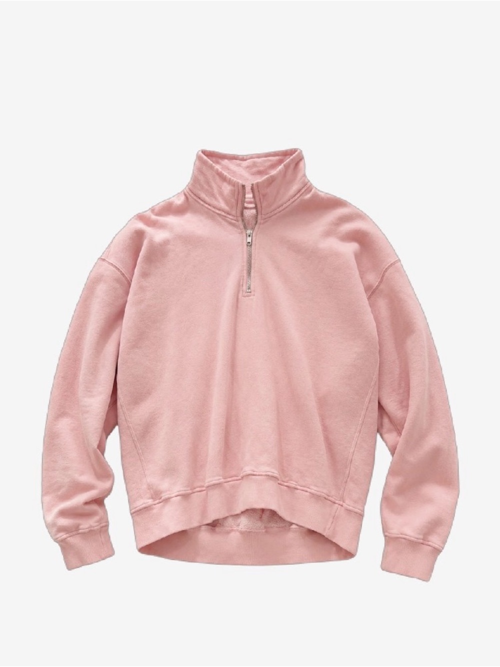 Pink Quarter-Zip Pullover Sweater